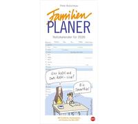 Peter Butschkow: Familienplaner 2026: Cartoon-Familienkalender mit 5 Spalten. Humorvoll illustrierter Familien-Wandkalender mit Schulferien und Stundenplänen.