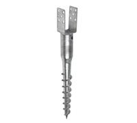 Peter-diy Galvanised Fence Post Spike Holder Support Base with Square Bracket 71mm x 865mm