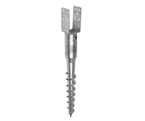 Peter-diy Galvanised Fence Post Spike Holder Support Base with Square Bracket 71mm x 865mm