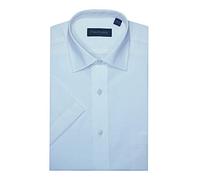 Peter England Mens Plain King Size Short Sleeve Shirt Light Blue