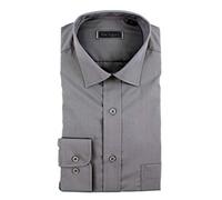 Peter England Mens Plain Shirt in Mid Grey Size 18H