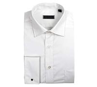 Peter England Plain White Double Cuff Mens Shirts in Size 16"