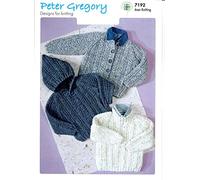 Peter Gregory 7192 Children's Aran Pattern for 2 Cardigans and Jumper