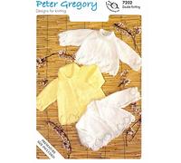 Peter Gregory 7202 Baby Cardigans and Sweater/Jumper Knitting Pattern Using Double Knitting Wool