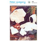 Peter Gregory Aran Knitting Pattern 902 Baby Sweater Jacket Hat Socks