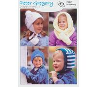 Peter Gregory Double Knitting DK Pattern - 7107 Children’s Hats & Mittens Selection