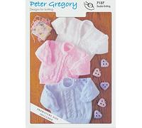 Peter Gregory Double Knitting DK Pattern Sweaters & Cardigans Including Premature Size (7137)