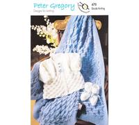 Peter Gregory Double Knitting Pattern - 675 Baby Coat Shawl & Bootees