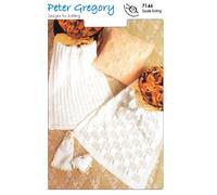 Peter Gregory Double Knitting Pattern for Baby Accessories - Pram Blankets & Cushion (7146)