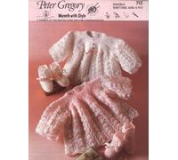 Peter Gregory Knitting Pattern 712 : Baby DK/4ply Angel Tops and Bootees (14-18in)