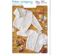 Peter Gregory Knitting Pattern 7210 Classic Baby Round Neck & V Neck Cardigans in DK