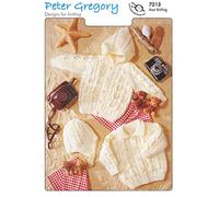 Peter Gregory Knitting Pattern 7213 Hooded Jacket, Cardigan & Hat In Aran Weight