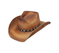 Peter Grimm Ltd Men's Bret Studded Raffia Straw Cowboy Hat Brown One Size