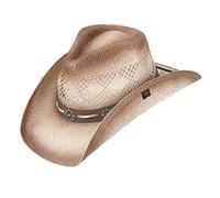 Peter Grimm Shaggy Toyo Straw Drifter Cowboy Hat, Brown, Shaggy Brown, One Size