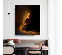 Peter In Prison (The Apostle Peter Kneeling) by Rembrandt Canvas Prints Oil Painting Artwork Poster Picture Home Decoration(50x70cm)