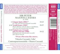 PETER MAXWELL DAVIES: LINGUAE IGNI; VESALII ICONES; FANTASIA ON A GROUND AND TWO