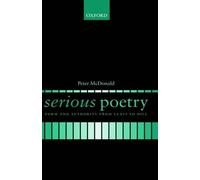 Peter McDonald Serious Poetry (Hardback)