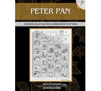 Peter Pan Adventale: Modern Blackwork Embroidery Pattern