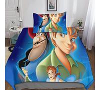 Peter Pan Bedding Set Boys Girls 3D Printed Duvet Cover Sets Kids,Hidden Zipper,Bed Cover,with Pillowcase Quilt Cover Single（135x200cm）