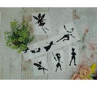 Peter Pan & Friends Cute Stickers - Waterproof Decals - Laptop, Nursery Decor, Scrapbooking, Hard Suitcase, Cars, Water Bottles (Small, Black)