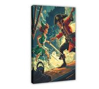 Peter Pan Vs. Captain Hook Art Print Canvas Poster Wall Art Decor Print Picture Paintings for Living Room Bedroom Decoration 16x24inch(40x60cm)