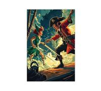 Peter Pan Vs. Captain Hook Art Print Canvas Poster Wall Art Decor Print Picture Paintings for Living Room Bedroom Decoration 16x24inch(40x60cm)