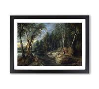Peter Paul Rubens A Shepherd with his Flock Framed Print | A2 Black Framed Wall Art | Ready to Hang | Modern Nature Picture | Living Room Bedroom Lounge Office