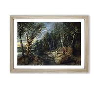 Peter Paul Rubens A Shepherd with his Flock Framed Print | A2 Oak Framed Wall Art | Ready to Hang | Modern Nature Picture | Living Room Bedroom Lounge Office
