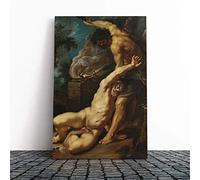 Peter Paul Rubens Cain Slaying ABEL Canvas Print | Gallery Wrapped 30mm Frame Wall Art | 24x16 inches | Ready to Hang | Modern Picture | Living Room Bedroom Lounge Office