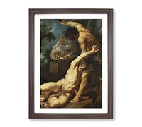 Peter Paul Rubens Cain Slaying Abel Classic Painting Framed Print | A2 Walnut Framed Wall Art | Ready to Hang | Classic Historical Picture | Living Room Bedroom Lounge Office