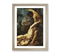 Peter Paul Rubens Cain Slaying Abel Classic Painting Framed Print | A4 Oak Framed Wall Art | Ready to Hang | Classic Historical Picture | Living Room Bedroom Lounge Office
