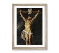 Peter Paul Rubens Christ On The Cross Classic Painting Framed Wall Art Print, Ready to Hang Picture for Living Room Bedroom Home Office Décor, Oak A2 (64 x 46 cm)