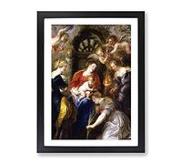 Peter Paul Rubens Crowning Of St Catherine Classic Painting Framed Print | A2 Black Framed Wall Art | Ready to Hang | Classic Historical Picture | Living Room Bedroom Lounge Office