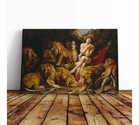 Peter Paul Rubens Daniel in The Lions Den Canvas Print | Gallery Wrapped 30mm Frame Wall Art | 24x16 inches | Ready to Hang | Modern Animal Picture | Living Room Bedroom Lounge Office
