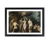 Peter Paul Rubens Judgement of Paris Framed Print | A2 Black Framed Wall Art | Ready to Hang | Modern Nature Picture | Living Room Bedroom Lounge Office