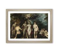 Peter Paul Rubens Judgement of Paris Framed Print | A2 Oak Framed Wall Art | Ready to Hang | Modern Nature Picture | Living Room Bedroom Lounge Office