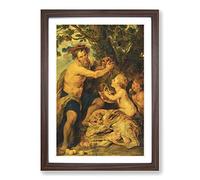 Peter Paul Rubens Man with a Tiger Framed Print | A2 Walnut Framed Wall Art | Ready to Hang | Modern Animal Picture | Living Room Bedroom Lounge Office