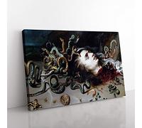 Peter Paul Rubens Medusa Head Classic Painting Canvas Wall Art Print Ready to Hang, Framed Picture for Living Room Bedroom Home Office Décor, 50x35 cm (20x14 Inch)