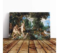 Peter Paul Rubens The Garden of Eden with The Fall of Man Canvas Print | Gallery Wrapped 30mm Frame Wall Art | 30x20 inches | Ready to Hang | Modern Floral Picture | Living Room Bedroom Lounge Office