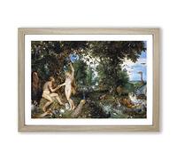 Peter Paul Rubens The Garden of Eden with The Fall of Man Framed Print | A2 Oak Framed Wall Art | Ready to Hang | Modern Floral Picture | Living Room Bedroom Lounge Office