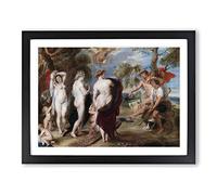 Peter Paul Rubens The Judgement of Paris Classic Painting Framed Wall Art Print, Ready to Hang Picture for Living Room Bedroom Home Office Décor, Black A3 (46 x 34 cm)