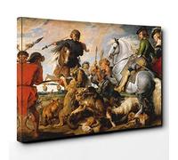 Peter Paul Rubens The Wolf and The Fox Canvas Print | Gallery Wrapped 30mm Frame Wall Art | 30x20 inches | Ready to Hang | Modern Animals Picture | Living Room Bedroom Lounge Office