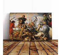 Peter Paul Rubens The Wolf and The Fox Canvas Print | Gallery Wrapped 30mm Frame Wall Art | 30x20 inches | Ready to Hang | Modern Animals Picture | Living Room Bedroom Lounge Office