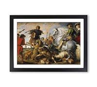Peter Paul Rubens The Wolf and The Fox Framed Print | A2 Black Framed Wall Art | Ready to Hang | Modern Animal Picture | Living Room Bedroom Lounge Office