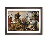 Peter Paul Rubens The Wolf and The Fox Framed Print | A2 Walnut Framed Wall Art | Ready to Hang | Modern Animal Picture | Living Room Bedroom Lounge Office