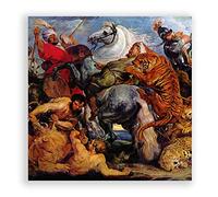 Peter Paul Rubens Tiger Hunt Painting | Unframed Wall Art Print | Ready to Frame Poster | Modern Home Decor Picture | Artwork for Living Room, Bedroom, Kitchen or Office | Multiple Sizes