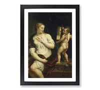 Peter Paul Rubens Venus and Cupid Framed Print | A2 Black Framed Wall Art | Ready to Hang | Modern Nature Picture | Living Room Bedroom Lounge Office
