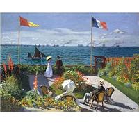 Peter Pauper Press Garden at Sainte-Adresse 1000 Piece Jigsaw Puzzle, Blue, Green, Brown, White, and Red