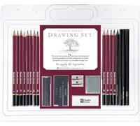 Peter Pauper Press Studio Series 25-Piece Sketch & Drawing Pencil Set (Artist's Pencil and Charcoal Set)