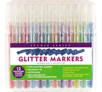 Peter Pauper Press Studio Series Glitter Marker Set (12-piece set)